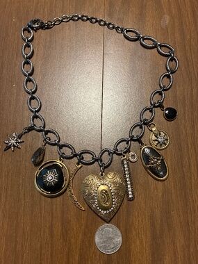 Gun Metal and Brass Necklace